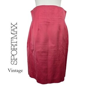 Sportmax Vintage Pink Cotton Sheath Skirt